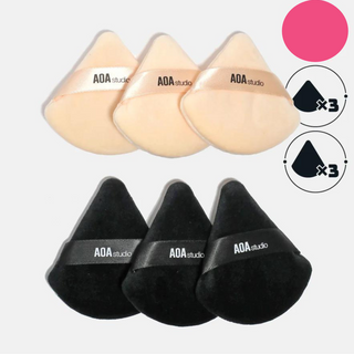 AOA VELVET PUFFS - 6 PC TRIANGLE + LONG TRIANGLE SET